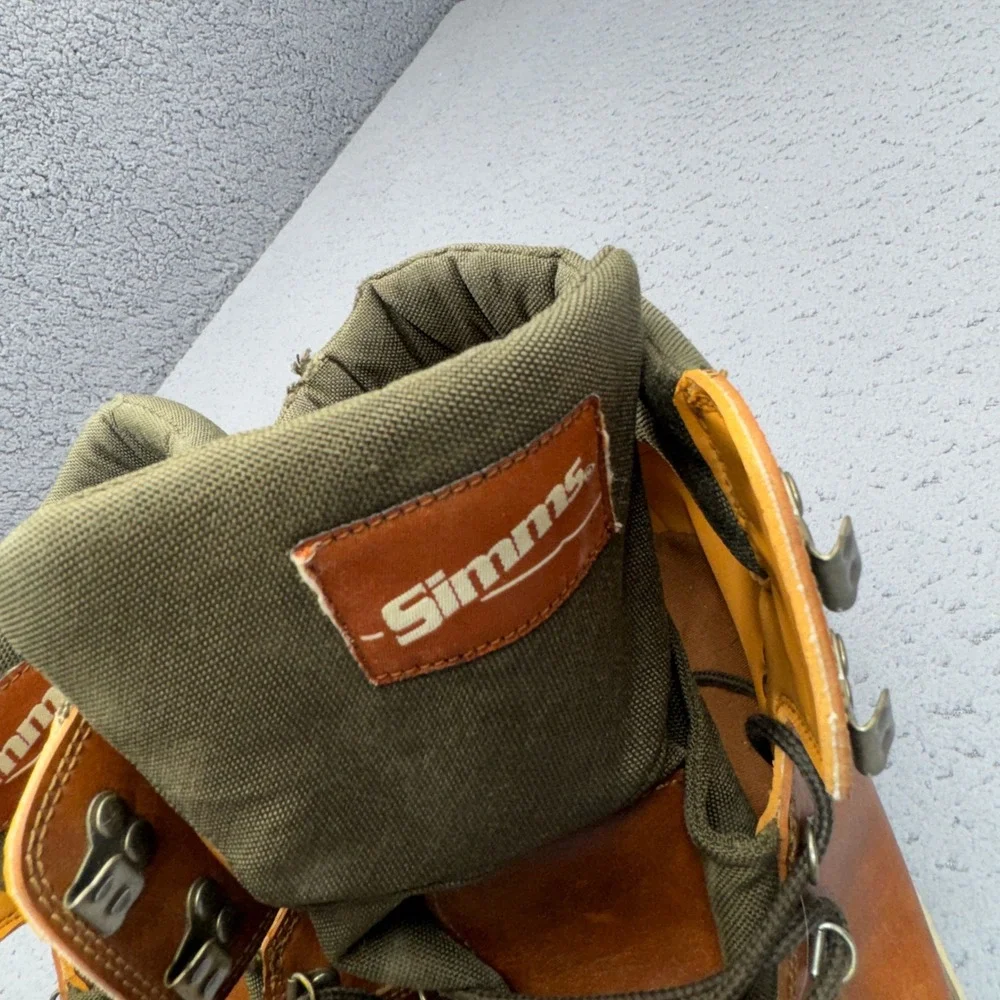Simms Wading Boots Mens 14 Leather Felt Sole Fly Fishing Freestone Hiking Gorp